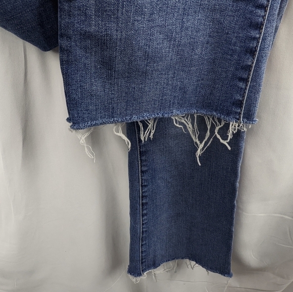 7 For All Mankind High Rise Raw Hem Boot Cut Jeans Sz 28 - Picture 4 of 13